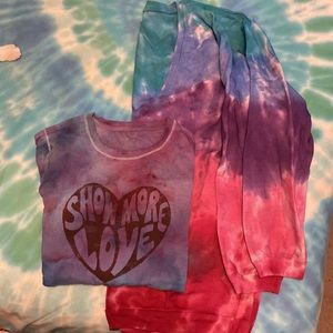 Custom tie dyed sweatshirt and shirt, bright bold colors #28